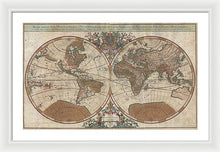 Load image into Gallery viewer, Old 1691 Map Of The World - Framed Print