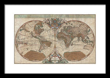 Load image into Gallery viewer, Old 1691 Map Of The World - Framed Print