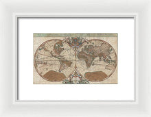 Load image into Gallery viewer, Old 1691 Map Of The World - Framed Print