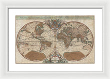 Load image into Gallery viewer, Old 1691 Map Of The World - Framed Print