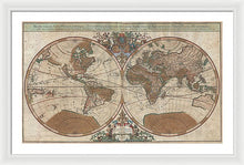 Load image into Gallery viewer, Old 1691 Map Of The World - Framed Print