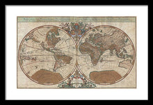 Load image into Gallery viewer, Old 1691 Map Of The World - Framed Print