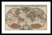 Load image into Gallery viewer, Old 1691 Map Of The World - Framed Print