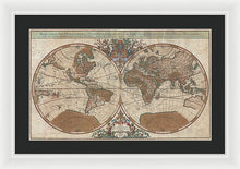 Load image into Gallery viewer, Old 1691 Map Of The World - Framed Print