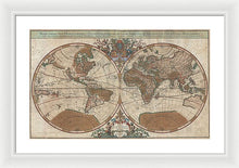 Load image into Gallery viewer, Old 1691 Map Of The World - Framed Print