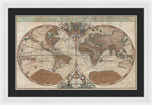 Load image into Gallery viewer, Old 1691 Map Of The World - Framed Print