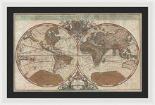 Load image into Gallery viewer, Old 1691 Map Of The World - Framed Print