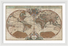 Load image into Gallery viewer, Old 1691 Map Of The World - Framed Print