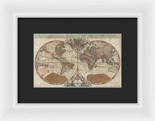 Load image into Gallery viewer, Old 1691 Map Of The World - Framed Print