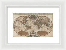 Load image into Gallery viewer, Old 1691 Map Of The World - Framed Print