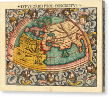 Load image into Gallery viewer, Old 16th Century Map Of The World - Canvas Print