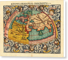 Load image into Gallery viewer, Old 16th Century Map Of The World - Canvas Print