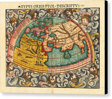 Load image into Gallery viewer, Old 16th Century Map Of The World - Canvas Print