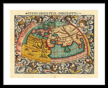 Load image into Gallery viewer, Old 16th Century Map Of The World - Framed Print