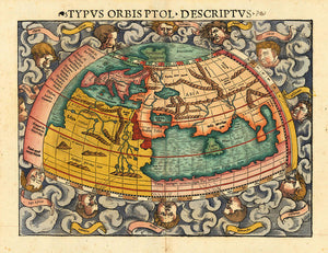 Old 16th Century Map Of The World - Art Print