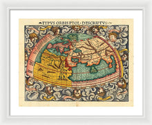 Load image into Gallery viewer, Old 16th Century Map Of The World - Framed Print