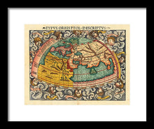 Load image into Gallery viewer, Old 16th Century Map Of The World - Framed Print