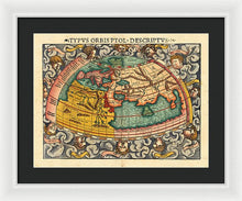 Load image into Gallery viewer, Old 16th Century Map Of The World - Framed Print