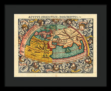 Load image into Gallery viewer, Old 16th Century Map Of The World - Framed Print