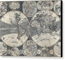 Load image into Gallery viewer, Old 1707 Map Of The World - Canvas Print