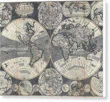 Load image into Gallery viewer, Old 1707 Map Of The World - Canvas Print