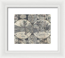 Load image into Gallery viewer, Old 1707 Map Of The World - Framed Print