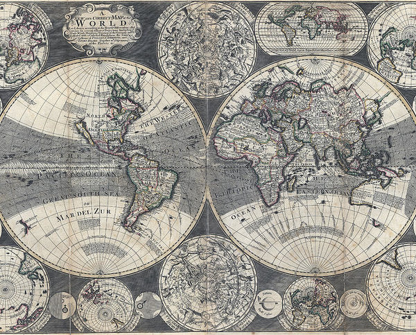 Old 1707 Map Of The World - Art Print