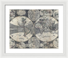 Load image into Gallery viewer, Old 1707 Map Of The World - Framed Print