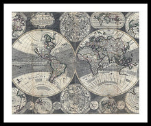 Load image into Gallery viewer, Old 1707 Map Of The World - Framed Print