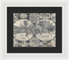 Load image into Gallery viewer, Old 1707 Map Of The World - Framed Print