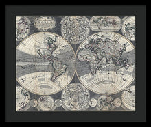 Load image into Gallery viewer, Old 1707 Map Of The World - Framed Print