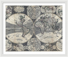 Load image into Gallery viewer, Old 1707 Map Of The World - Framed Print