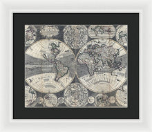 Load image into Gallery viewer, Old 1707 Map Of The World - Framed Print