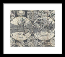 Load image into Gallery viewer, Old 1707 Map Of The World - Framed Print