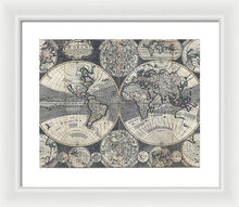 Load image into Gallery viewer, Old 1707 Map Of The World - Framed Print