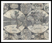 Load image into Gallery viewer, Old 1707 Map Of The World - Framed Print