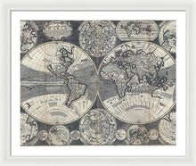 Load image into Gallery viewer, Old 1707 Map Of The World - Framed Print