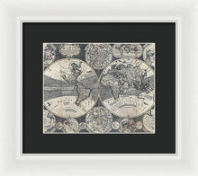 Load image into Gallery viewer, Old 1707 Map Of The World - Framed Print