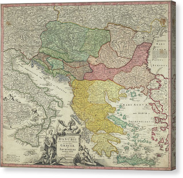 Old Map Of Europe 1720 - Canvas Print