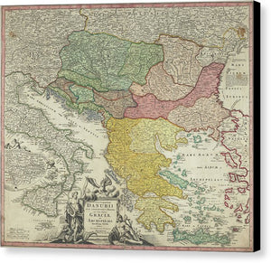 Old Map Of Europe 1720 - Canvas Print