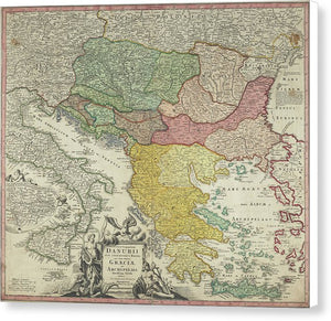 Old Map Of Europe 1720 - Canvas Print