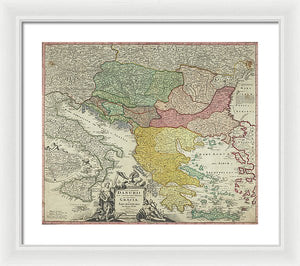 Old Map Of Europe 1720 - Framed Print