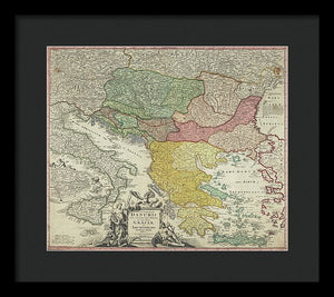 Old Map Of Europe 1720 - Framed Print