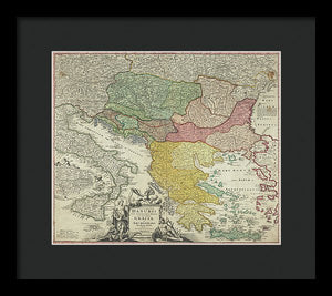 Old Map Of Europe 1720 - Framed Print