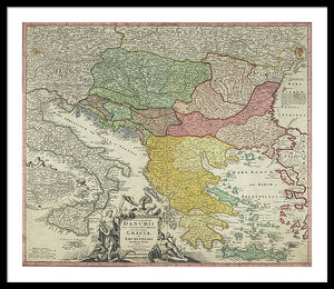 Old Map Of Europe 1720 - Framed Print