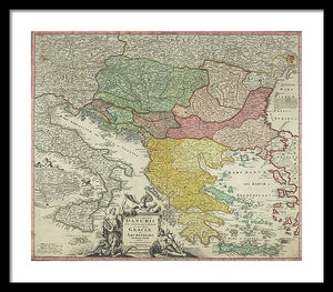 Old Map Of Europe 1720 - Framed Print