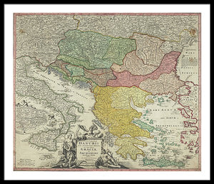 Old Map Of Europe 1720 - Framed Print