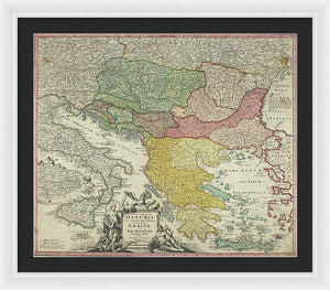 Old Map Of Europe 1720 - Framed Print