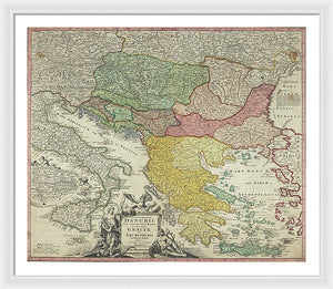 Old Map Of Europe 1720 - Framed Print