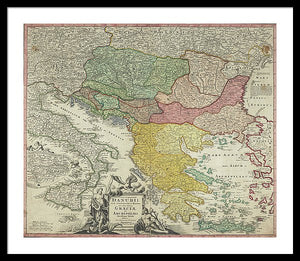 Old Map Of Europe 1720 - Framed Print